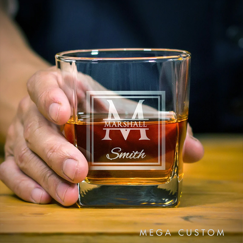 Personalized Bourbon Decanter Set with Bourbon Glasses Engraved Glass Barware Valentine’s Day Gift for Boyfriend Dad Gift Anniversary Gift for Him