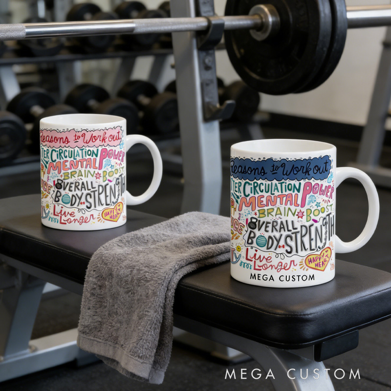 Personalized Couple Mug Fitness Gift Exercise Coffee Mug Reasons To Work Out Mug Fitness Mug Fitness Inspiration Gift Exercise Inspiration Gift Fitness Cup