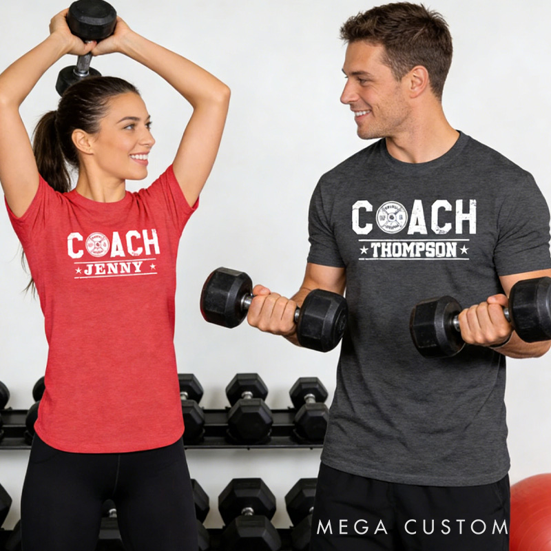 Personalized Weightlifting Couple Classic T-Shirt with Name Weightlifting Gift Bodybuilding Powerlifting for Gym Lover