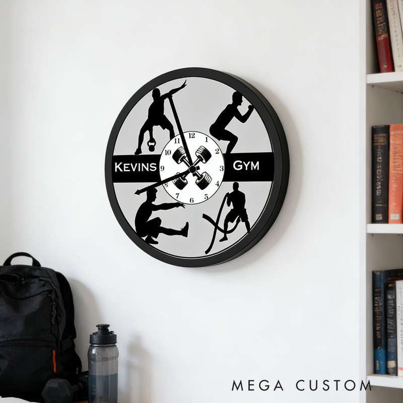 Personalized Fitness Gym Portrait Wall Clock Workout Clock Wall Clock for Gym Lover