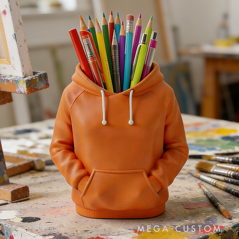 Personalized Hoodie Pencil Holder Sweatshirt Desk Organizer Streetwear Decor Teen & Student Gift Casual 3D Model