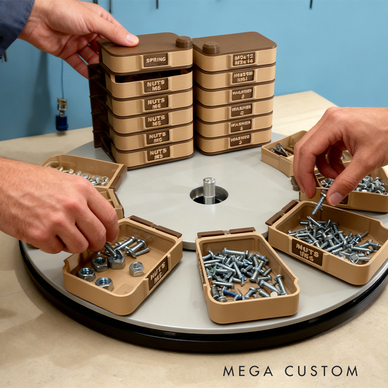 Stackable Hardware Organizer (Ammo Can Style) - 3D Printed Storage for Screws, Nuts & Washers