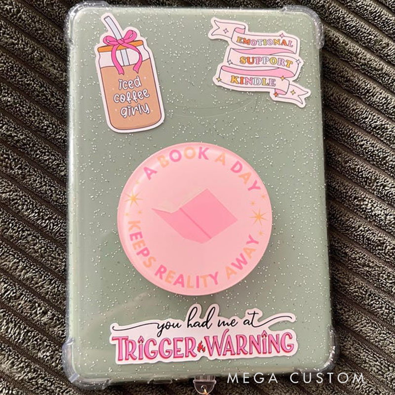 A Book a Day Keeps Reality Away Magnetic Kindle Grip MagSafe Kindle Grip Magnetic Kindle Holder Kindle Accessories Bookish Gifts for Her