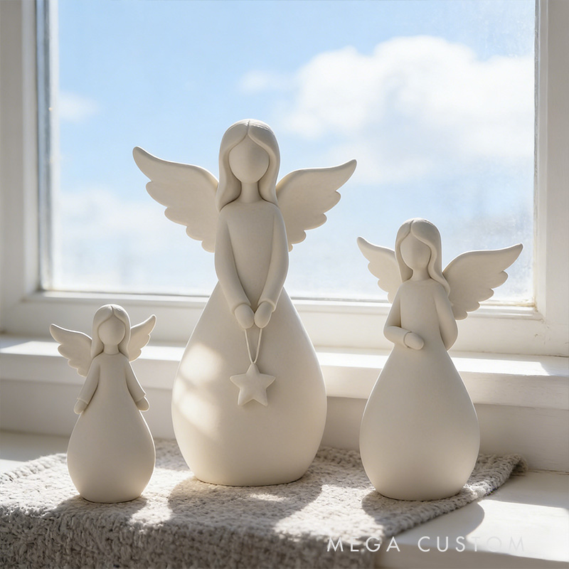 Personalized Angel Set 3D Printed Home Decor Spiritual Gift Prayer Space Gift Religious Home Decor for her