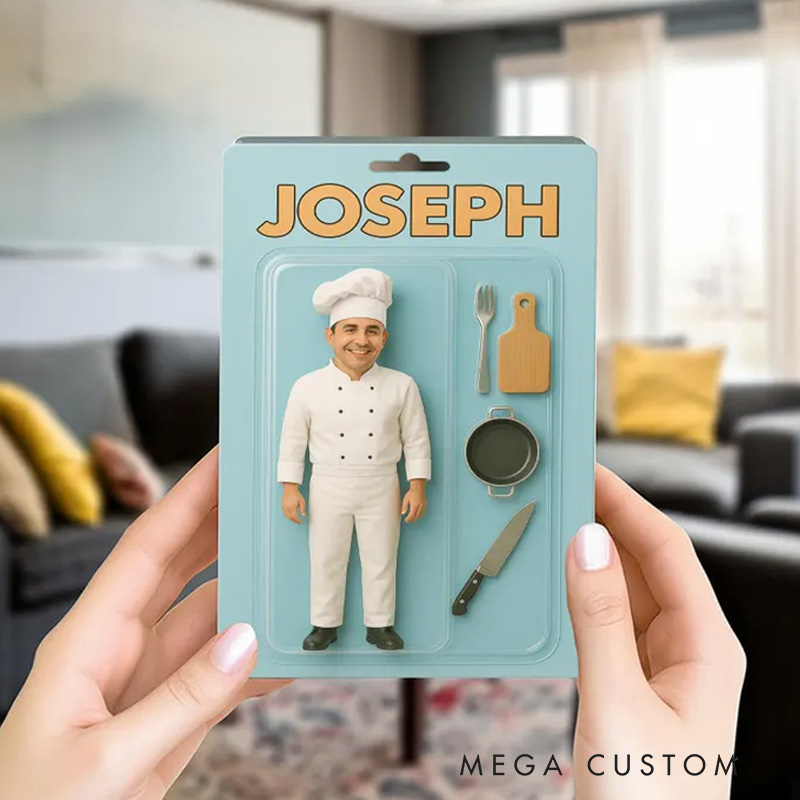Personalized Photo Chef Action Figure Acrylic Block Plaque with Name Gift for Chef Baking Lovers Baker