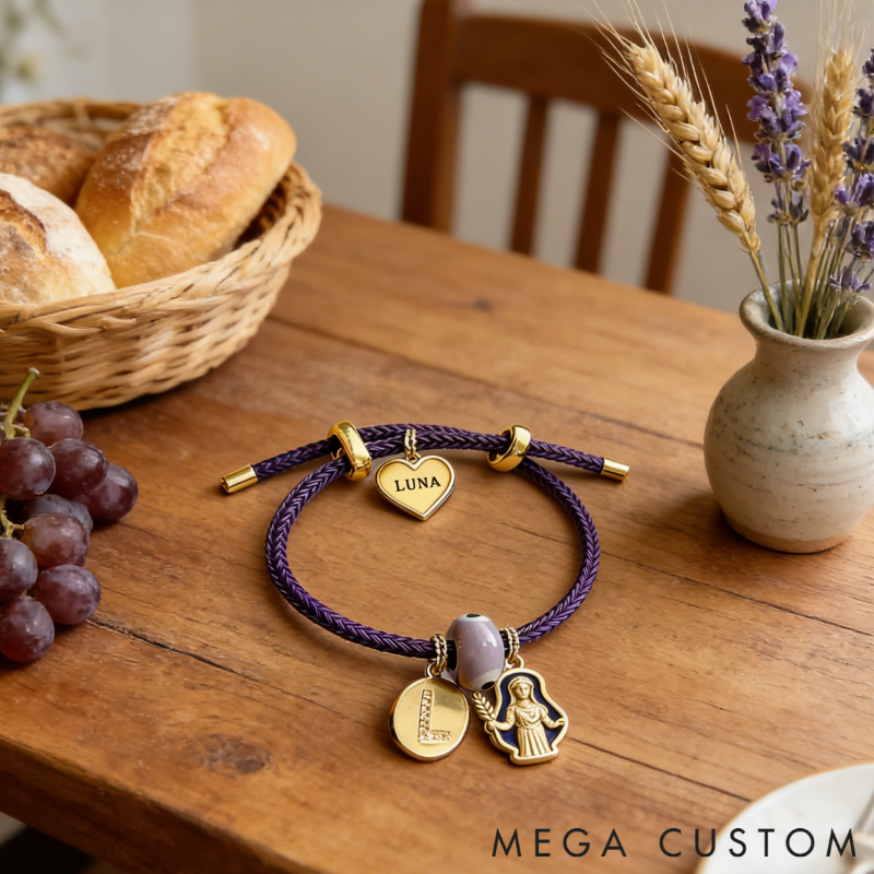 Personalized Zodiac Initials Couple Bracelet Engraved Constellation Charm Gift for Lovers Romantic Connection