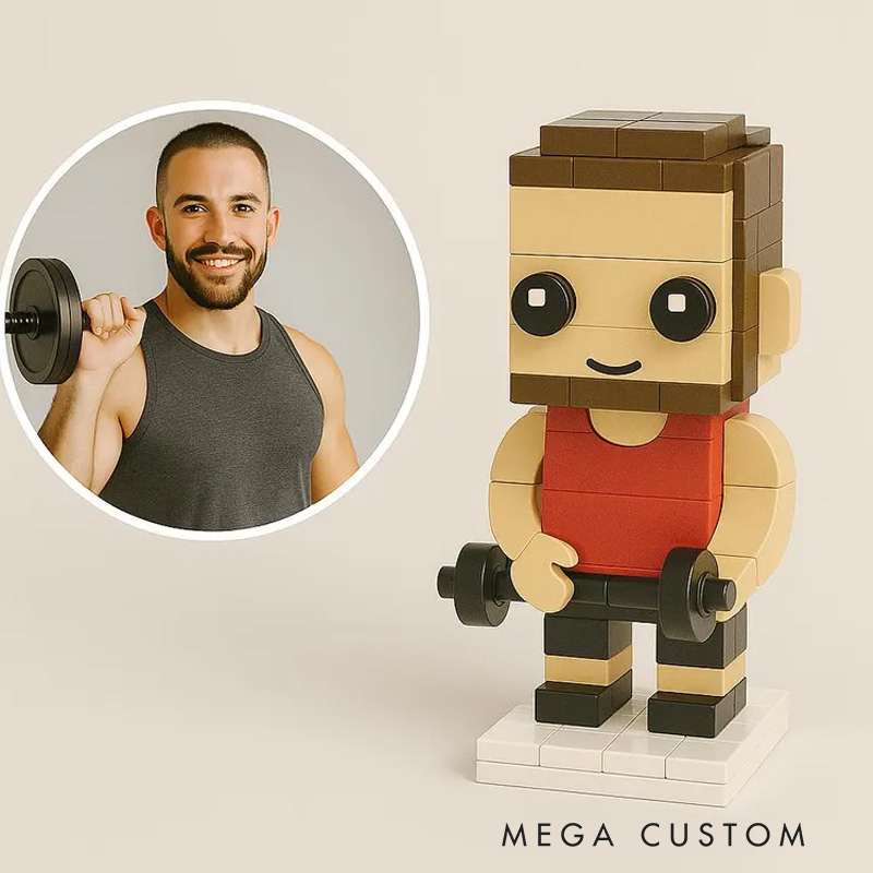 Personalized Photo Standing Gym 3D Printed Cross Fit Figurine Brick Athlete Gift for Coach Trainer Gym Lover