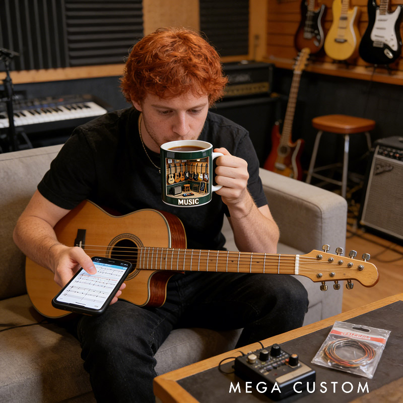 Personalized Musical Instrument Store Mug Custom Style and Name for Music Lovers for Musical Instrument Store Employees