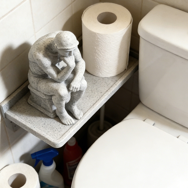 Personalized Funny Gym 3D Printed The Thinker Bathroom Accessory Sitting Figure On Toliet Gag Gift for Coach Trainer Gym Lover