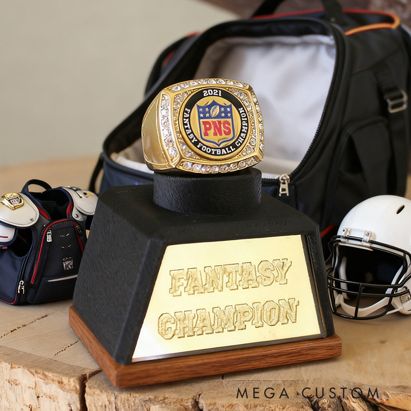 Personalized Custom Fantasy Football Championship Ring - Personalizable MFFL League Ring