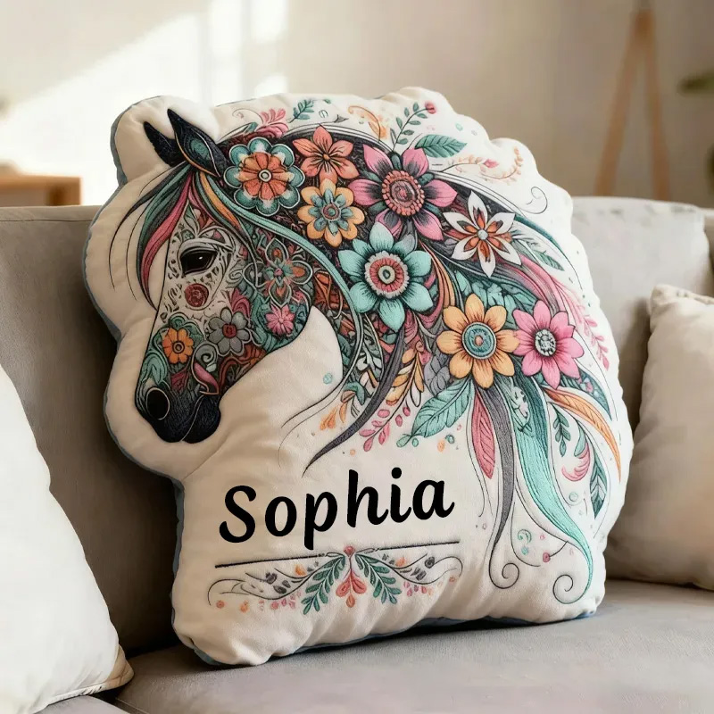 Personalized Equestrian In My Horse Girl Graphic 3D Print Pillow for Riding Enthusiasts Horse Lovers Rider Racing Soft and Funny Home Decor