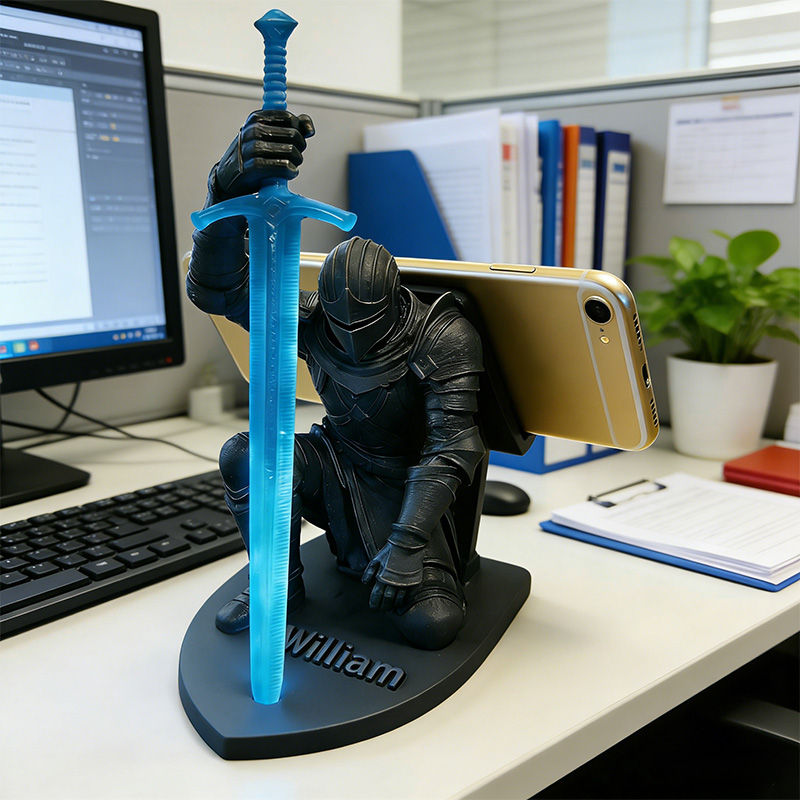 Personalized Armor of God 3D Printed Phone Stand with Custom Name Religious Gift Faith Gift for Christian Men