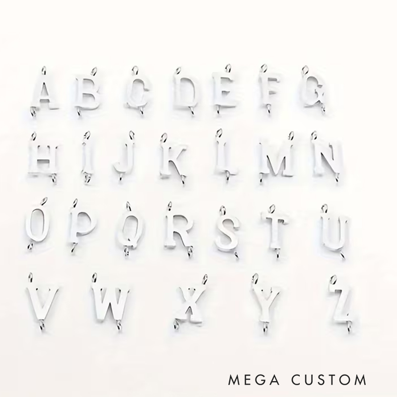 Personalized Silver Initial Alphabet Chain Bracelet for Men Men’s Gifts Valentine’s Day Gifts Groomsmen Bracelets