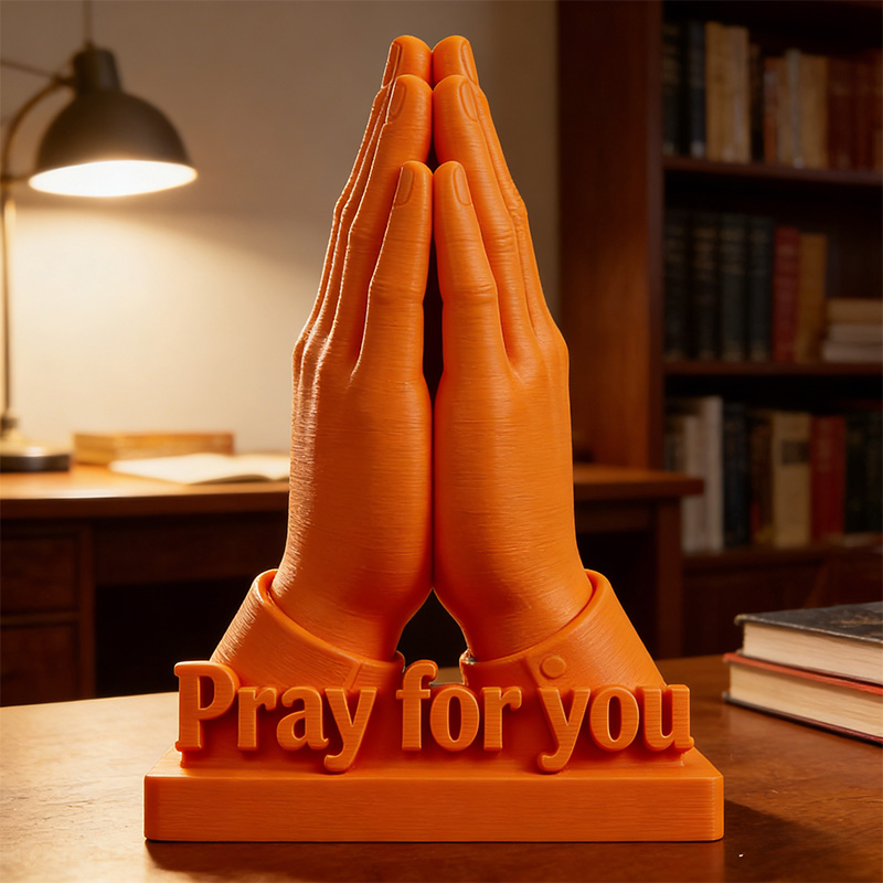 Personalized Praying Hands 3D Printed Home Decor with Custom Name Pray for you Faith Gift Religious Gift for Christians
