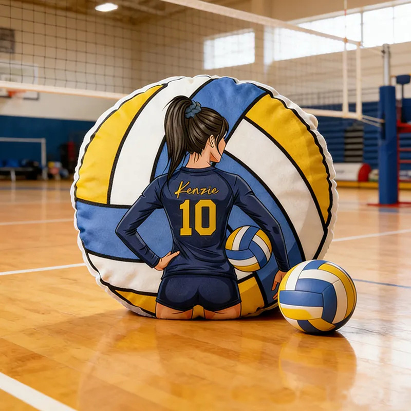 Personalized Volleyball Pillow with Custom Name and Player Design for Volleyball Enthusiasts