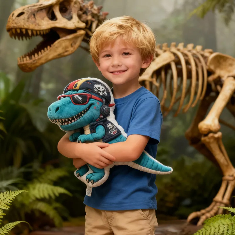 Personalized Dino Rider Bike Pillow Cozy Graphic 3D Print Cool Skull Racing Biker Dino Pillow Name Pillow Comfortable Travel Cushion for Kids Boys Riding Lovers