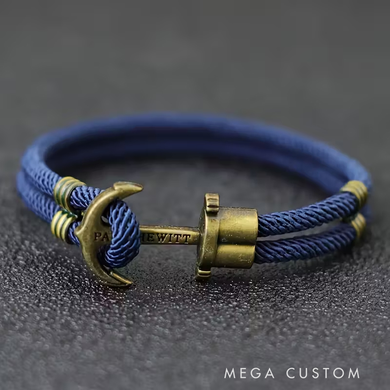 Personalized Bronze Pirate Bracelet Punk Fabric-Wrapped Men’s Gifts Father’s Day Valentine’s Day Groomsmen Bracelets