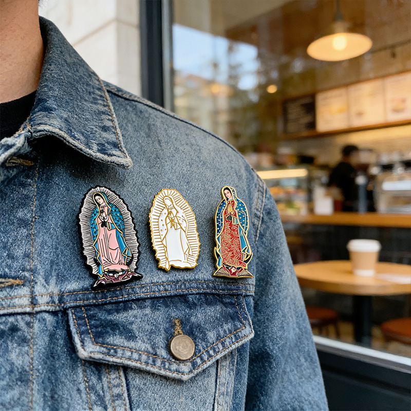 Personalized Our Lady of Guadalupe Virgin Mary Pins Catholic Gift Religious Gift for Women Girls