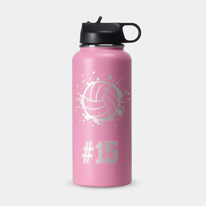 Personalized Basketball Water Bottle Custom Name and Number Sports Bottle