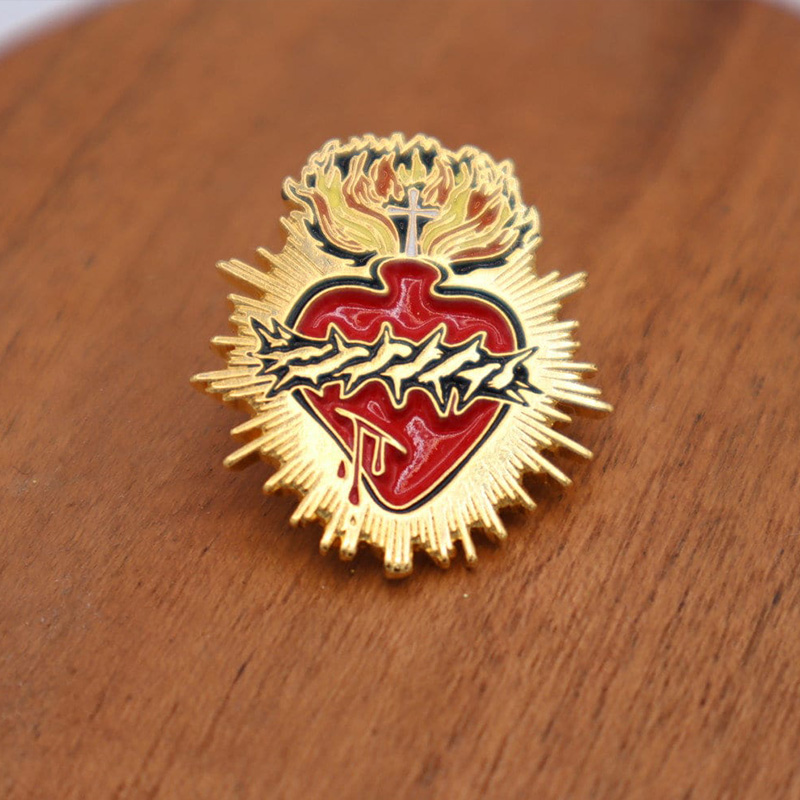 Personalized Immaculate Sacred Heart Pins Catholic Virgin Mary Gift Religious Gift for Friends and Family