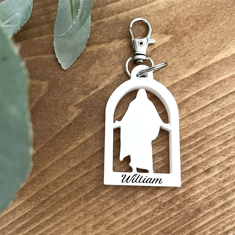 Personalized Jesus Christ in an Arch 3D Printed Keychain with Custom Name Religious Gift Christian Gift for Jesus Lover Faith Gift