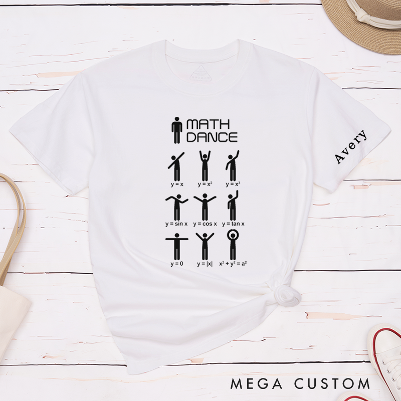 Personalized Classic T-Shirts Math Dance Gifts Funny Math Graphs Shirt Unique Geeky Math Apparel for Students Teachers Friends Custom Name Tee