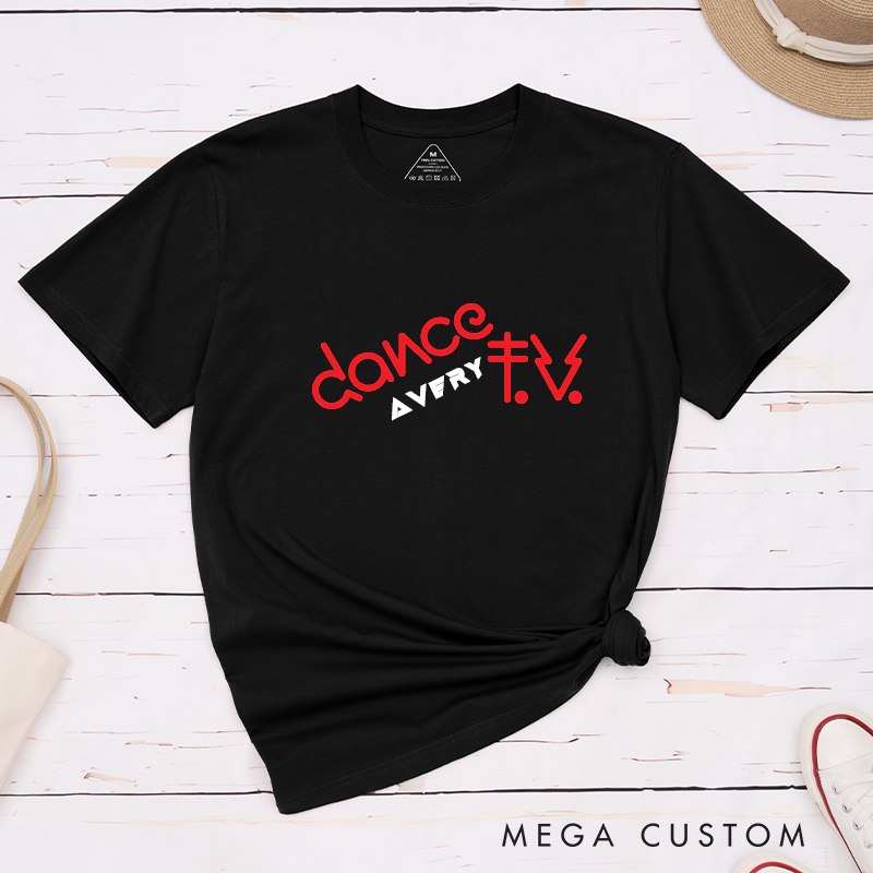 Personalized Classic T-Shirts Dance TV  Unisex Custom Gift Retro Music Graphic Tees Trendy Cool Casual Birthday Present for Men Women Teens