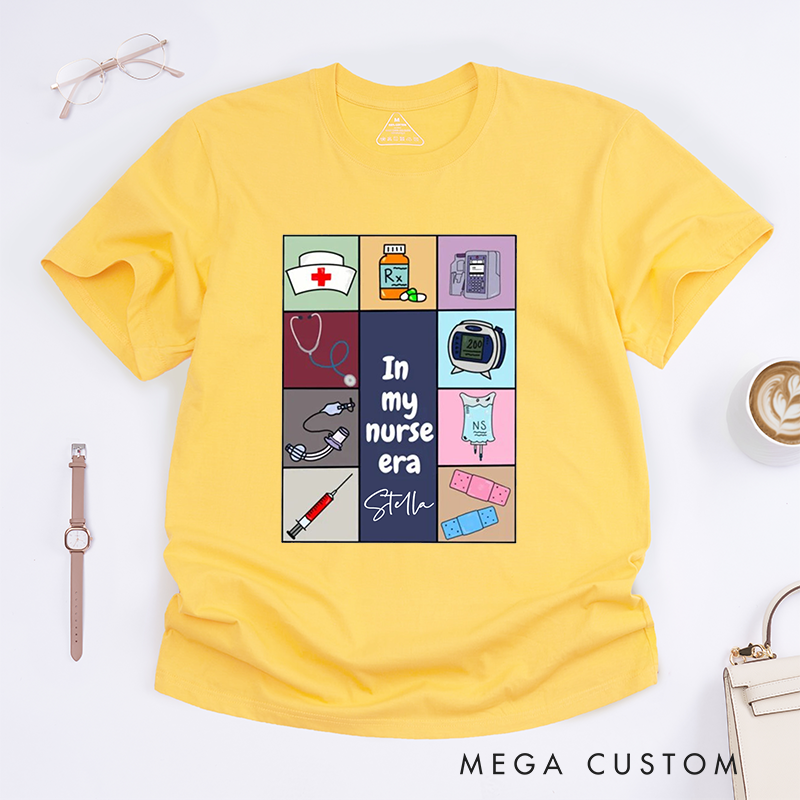 Personalized Cartoon In My Nurse Era T-Shirt Gift for Nurse