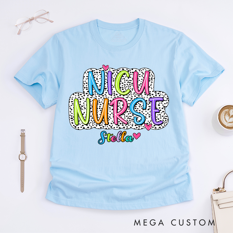 Personalized Bright and Cheerful NICU Nurse T-Shirt for Comfort and Style T-Shirt Gift for Nurse