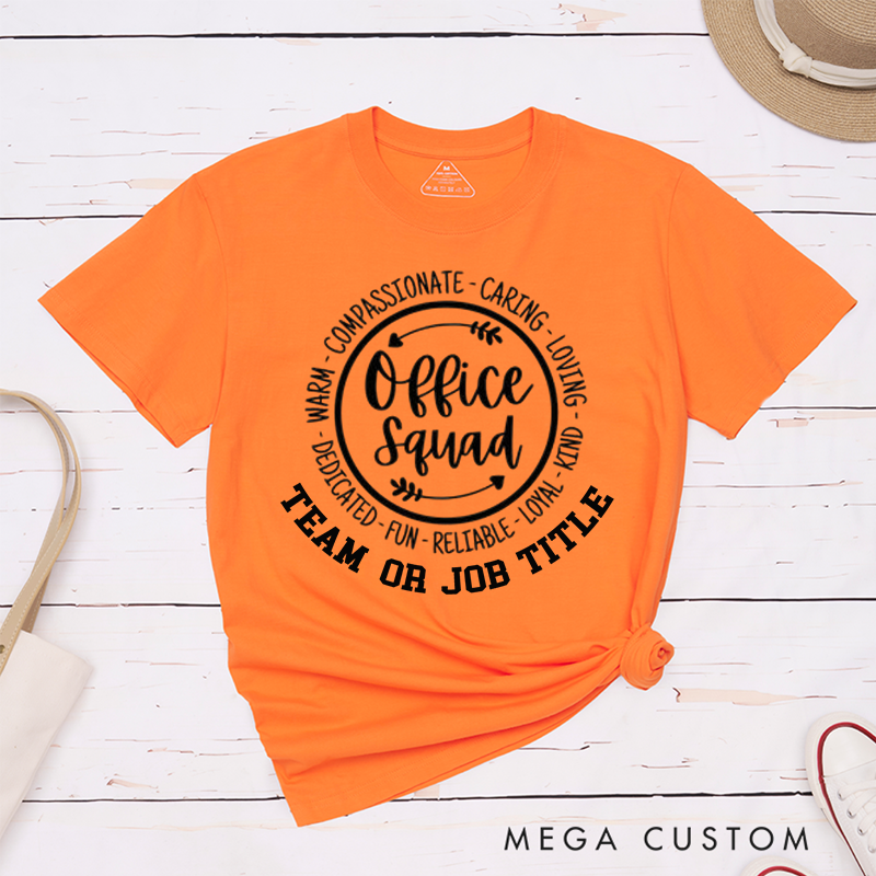 Personalized Office Squad Minimalist Design T-Shirt for Coworkers Thoughtful Gift Teamwork Gifts