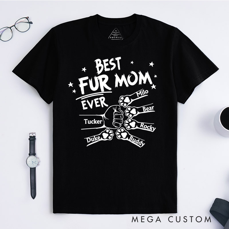 Personalized Pet Lover Best Dog Mom Ever Best Cat Mom Ever T-Shirt