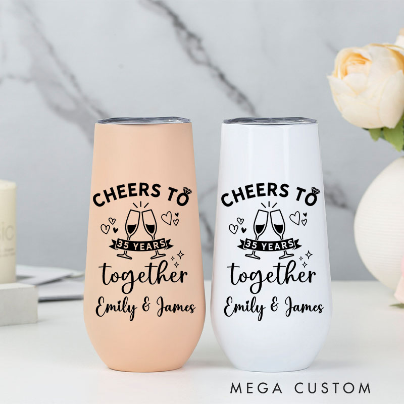 Personalized Anniversary Wine Tumbler Husband and Wife 20th Years Anniversary Gift