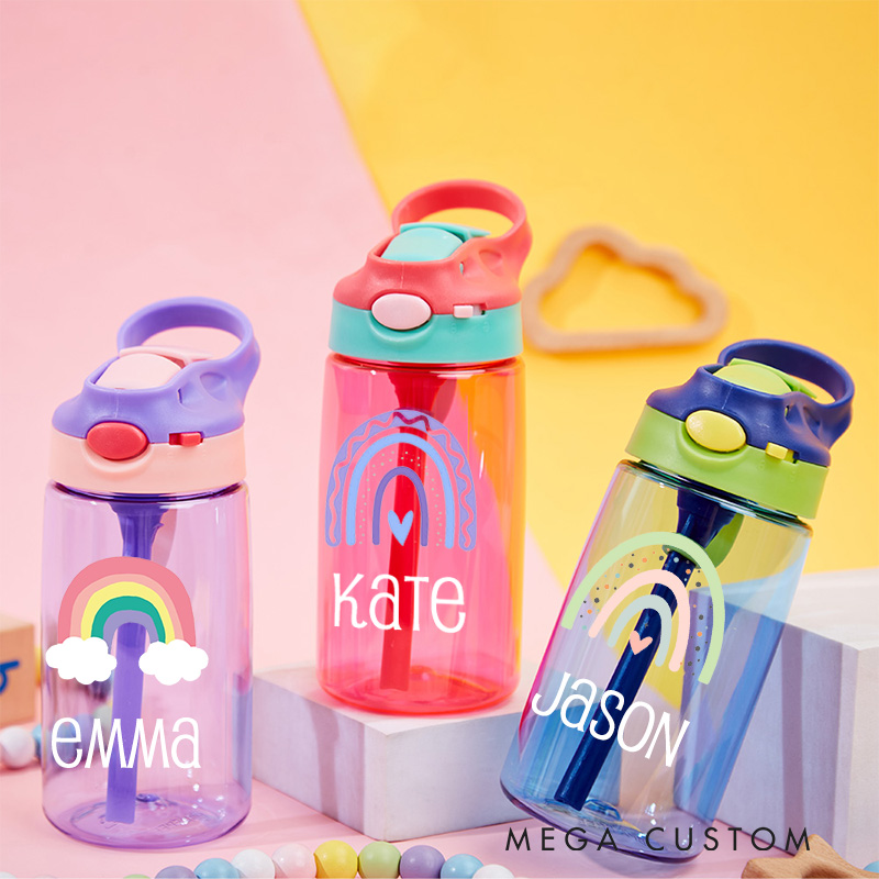 Personalized Baby Water Bottles with Rainbow Birthday Gift Baby Shower Gift