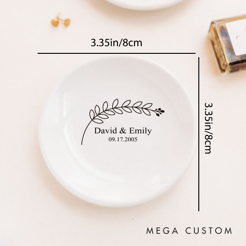 Personalized Named Ring Dish for Couple Anniversary Ring Holder for Her 20th Anniversary Jewelry Dish