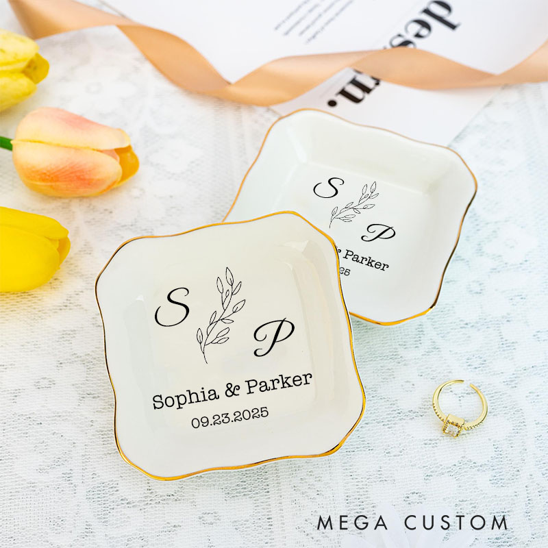 Personalized Couple Anniversary Ring Dish 20th Anniversary Ring Holder for Her