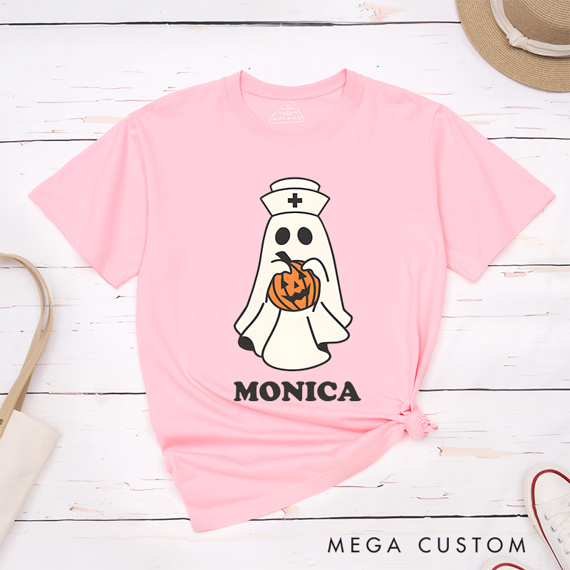 Personalized Nurse T-Shirts Spooky Nurse Halloween Care Fashion Design T-Shirts