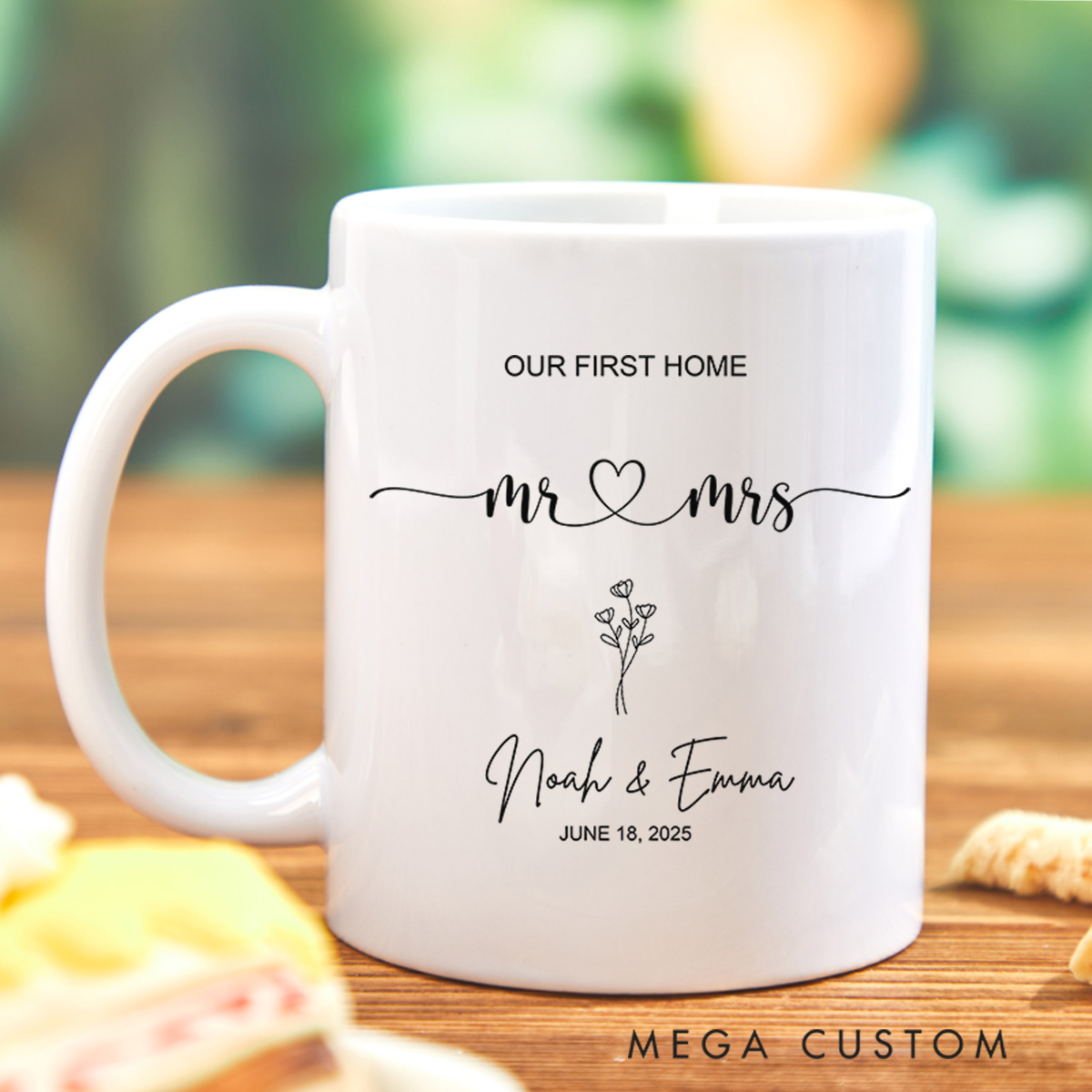 Personalized Mr & Mrs Mugs Custom Wedding Mugs Gift New Bride and Groom Husband and Wife Coffee Cup Housewarming Gift Newly Wed Gift for Couple