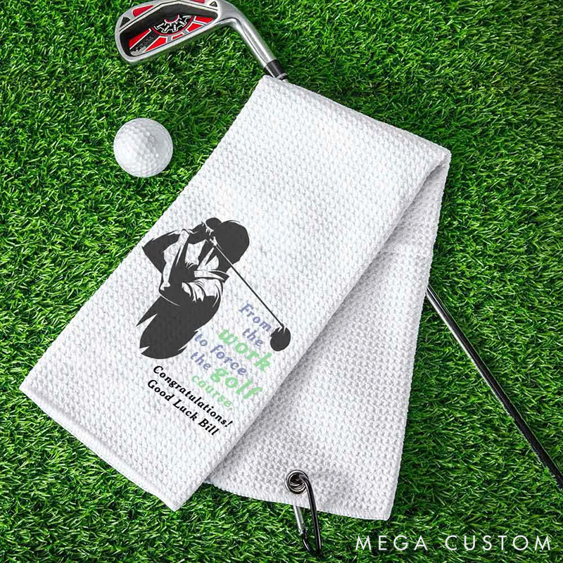 Personalized Golf Towel with Custom Text Gift for Golf Lovers