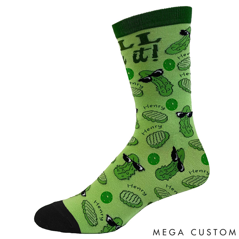 [Copy]Personalized Pickleball Socks with Fun Design and Custom Name