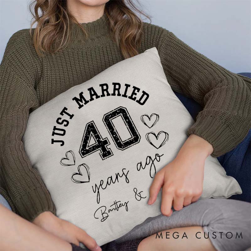 Personalized Couple 40th Anniversary Pillow Husband Wife 40 Years Anniversary Gift Pillow Home Decor