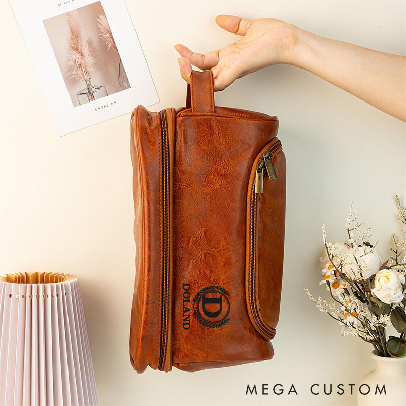 Personalized Groomsmen Leather Toiletry Bag Wedding Party Dopp Kit Bag Groom Groomsman Proposal Gift Shaving Kit Bag