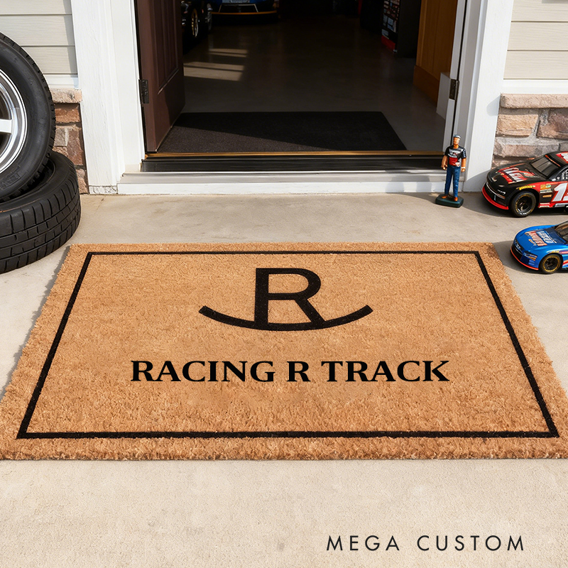 Personalized Racing Door Mat Custom Name Welcome Mat for Race Car Lovers and Motorsport Families