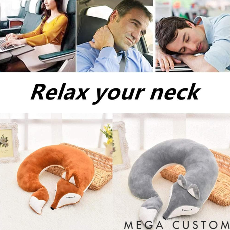 Personalized Travel Pillows for Kids Neck Pillow Animal Fox Cartoon Pillow Airplanes for Adult