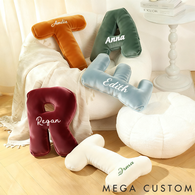 Personalized Graphic 3D Print Pillows Letter Shape Pillows Decor Christmas Gifts for Family