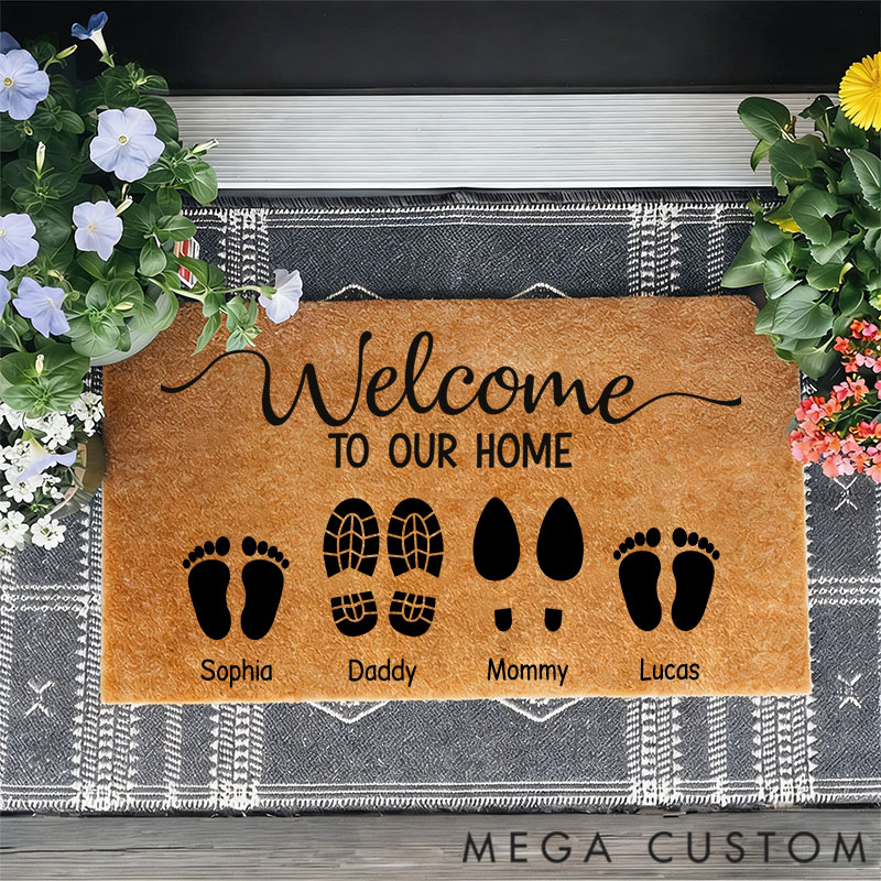 Personalized Doormat Welcome To Our Home Family