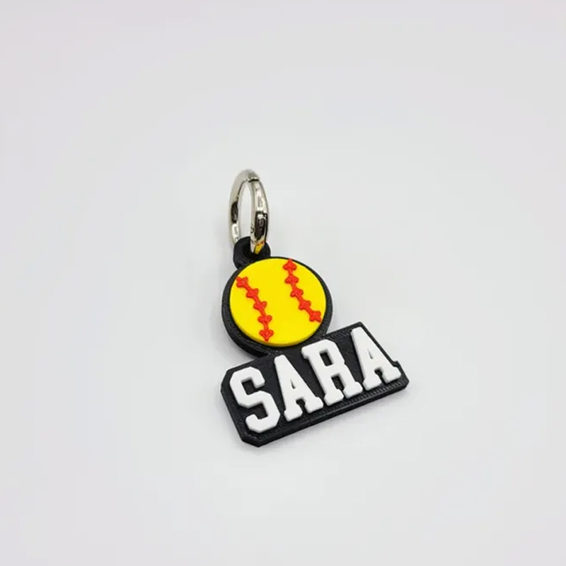 Personalized Sports Keychains with Custom Names and 3D Sports Ball Designs
