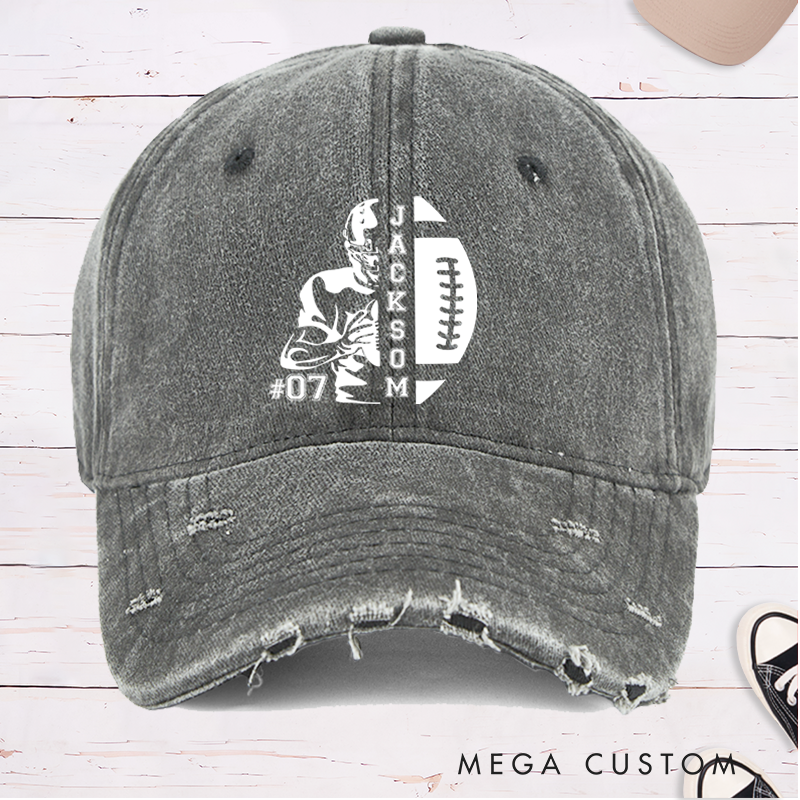 Personalized American Football Cap with Custom Name and Number for Game Day