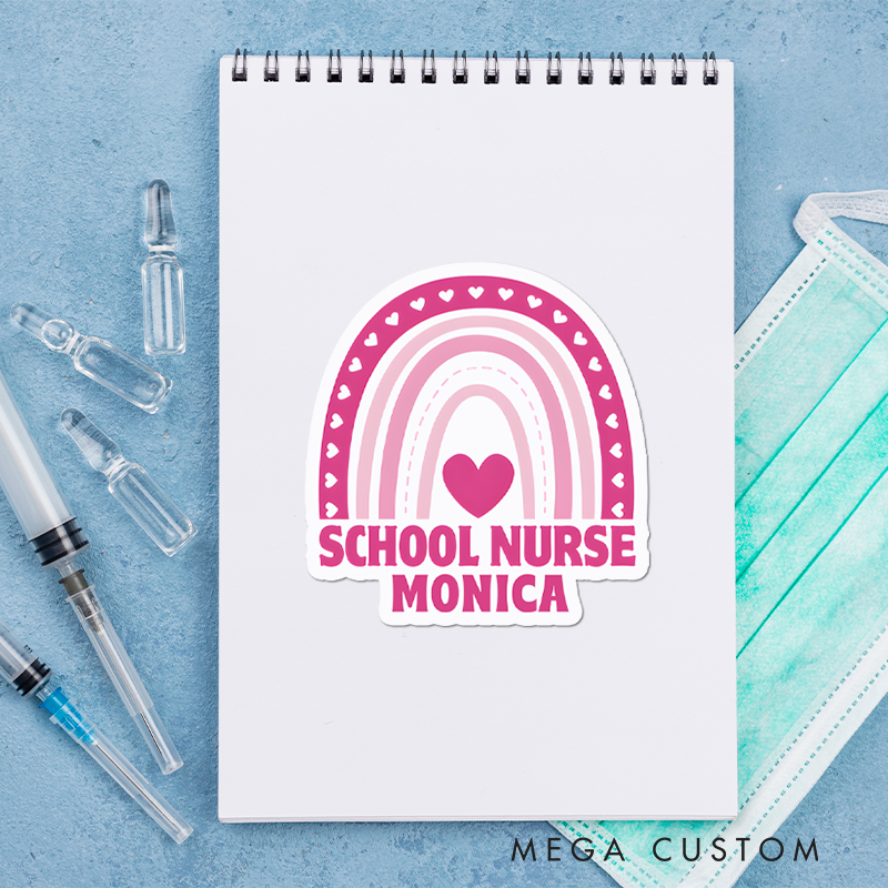 Personalized Nurse Stickers School Nurse Personalized Sticker Funny Nurse Sticker Vinyl Die Cut Sticker
