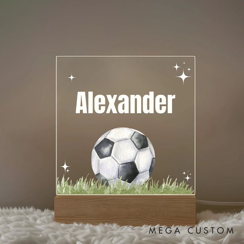 [Copy]Personalized Soccer Jersey, Cleats, and Ball Design LED Night Light with Custom Name and Number