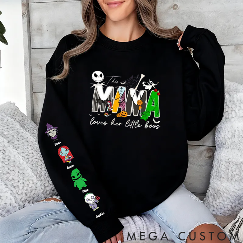 Personalized Sweatshirt Custom Mama Loves Her Nightmares Sweatshirt